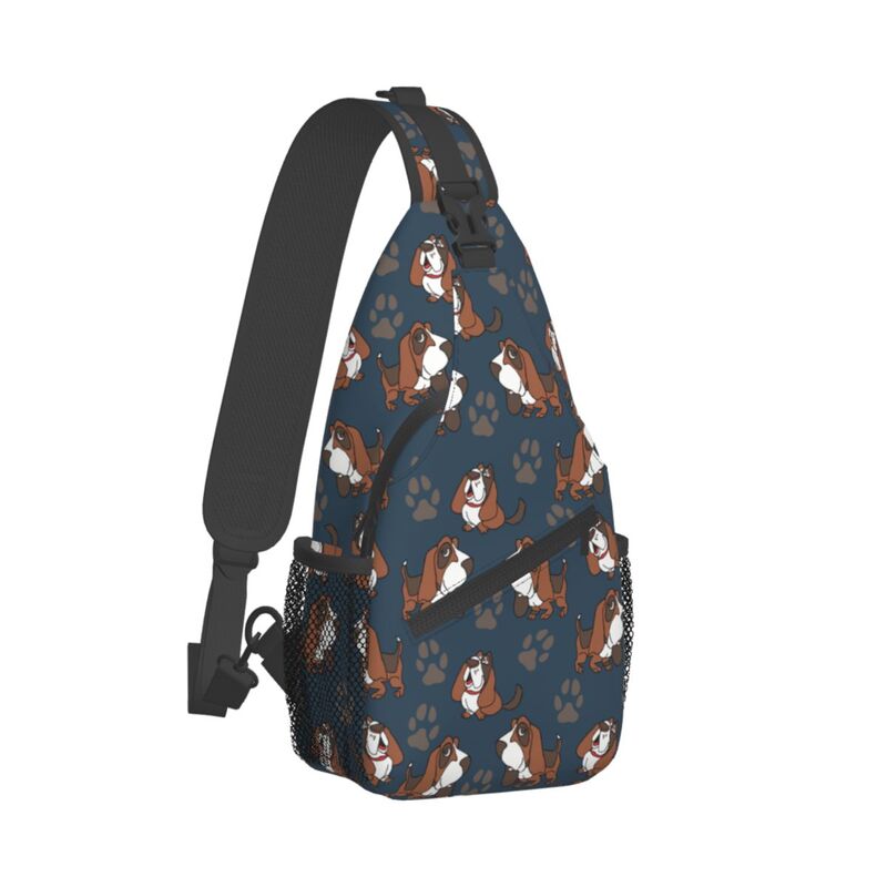 Basset Hound Dog Sling Brusttaschen Merch für Frau Männer Street Belt Bag