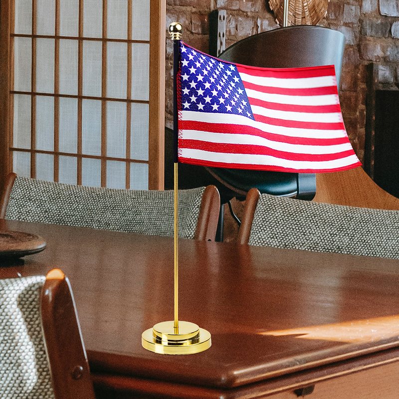 Mini soportes de bandera de escritorio, Base de poste de bandera de escritorio, palo de bandera de Metal, accesorios de decoración para el hogar y la Oficina