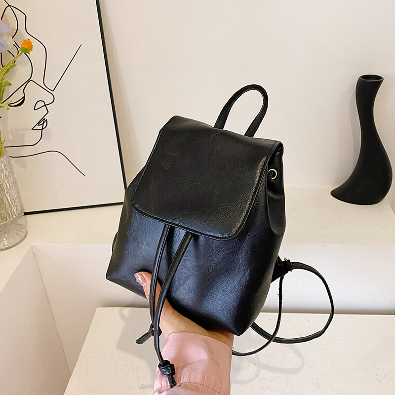 Retro Pu Rucksack für Mädchen trend ige und vielseitige Mode und strukturierte College-Rucksack Luxusmarke weibliche Designer Umhängetasche