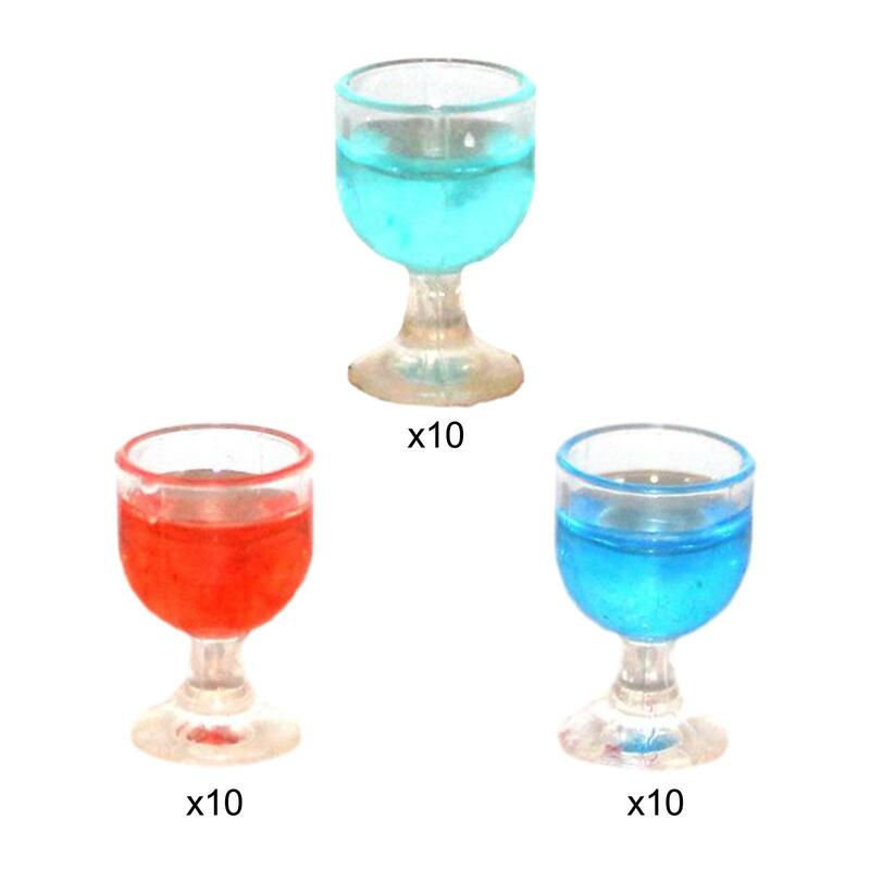 10Pcs 1/12 Miniature Wine Glass Glasses Drink Cups Mini Beer Cups Life Scene Mini House Drink Accessory Dollhouse Water Cup