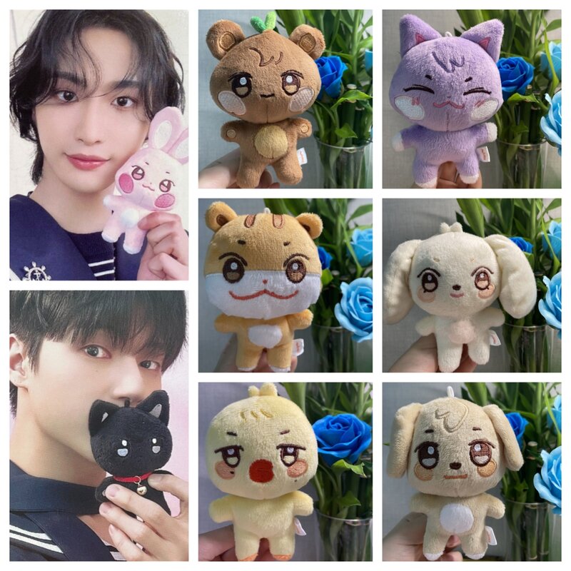 10CM ATEEZ Pop-up Store Doll Keychain ANITEEZ Cartoon Cute Plush Pendant Keyring Bag Accessories Kpop Yunho Yeosang Fans Gifts