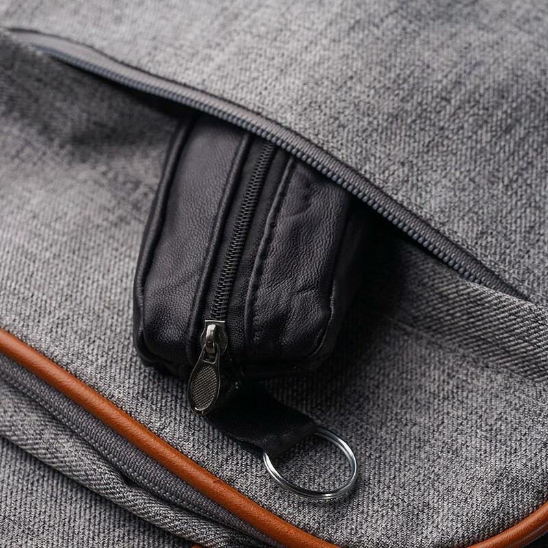 Key Case Wallet For Household Keys Housekeeper Organizer Retro Solid Fashion Portable Leather Holder Handheld Bag High Capacity