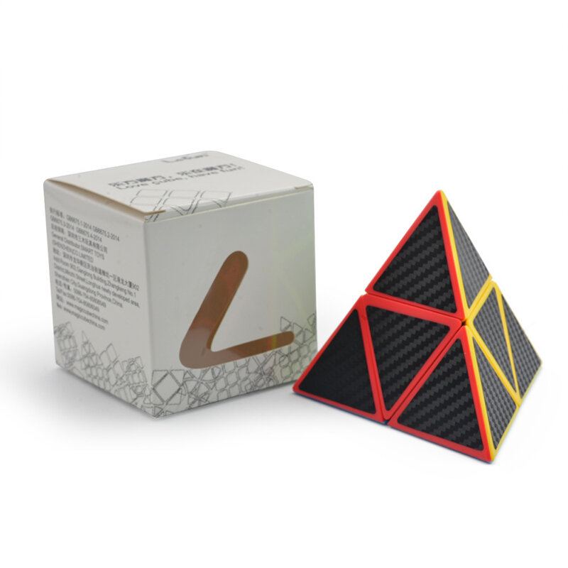 Pirámide de hoja de arce para niños, pegatina de fibra de carbono, cubo mágico de velocidad, rompecabezas, juguete de regalo
