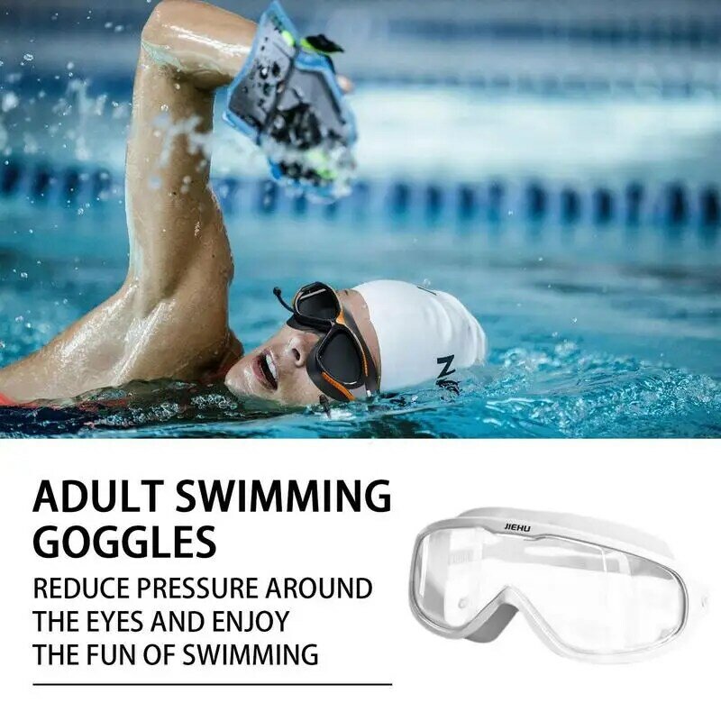 Gafas de natación de protección completa para hombres y mujeres adultos, alta definición, protección para los ojos, gafas de natación ajustables