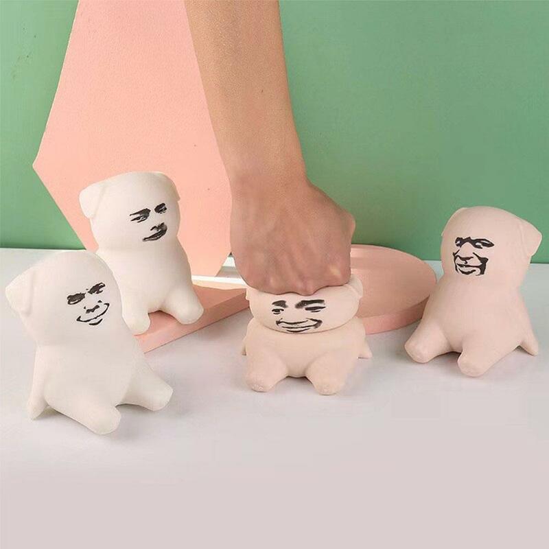 Decompression Toys Sand Sculpture Expression Dog Children Squeeze Pinch Toy Cute Funny Doll Soft Rubber Stress Toy For Kid P8U8