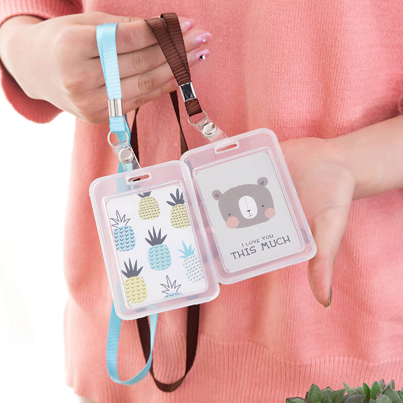 Вертикальный прозрачный шнурок с идентификацией, рабочая карточка, карточка для автобуса, аксессуары для держателя знака с ремешком на шею