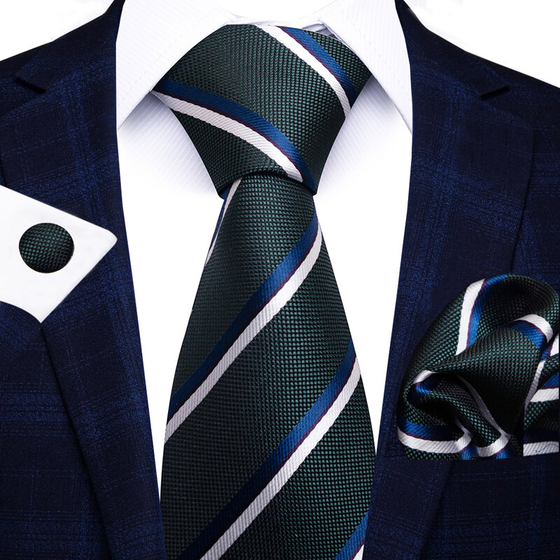 Corbata de Slik para hombre, conjunto de cuadrados de bolsillo, accesorios de traje negro, ajuste sólido, regalo de boda, venta al por mayor