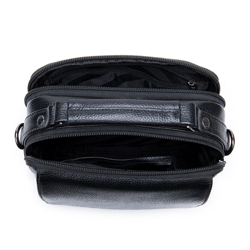 NEW-Leather Male Design Casual Shoulder Messenger Bag Cowhide Fashion 7.9 Inch Tote Crossbody Mochila Satchel Bag For Men