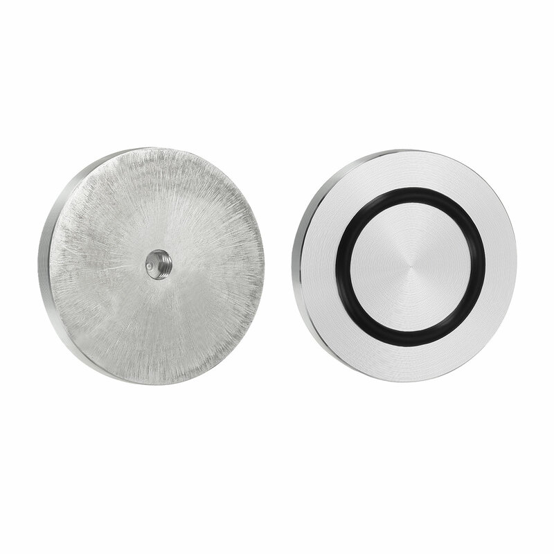 4pcs 40/50/60mm Dia Aluminum Circle Disc Glass Top Adapter M8 Round Table Feet Pad Plate Hardware with Anti-Slip Rubber Ring