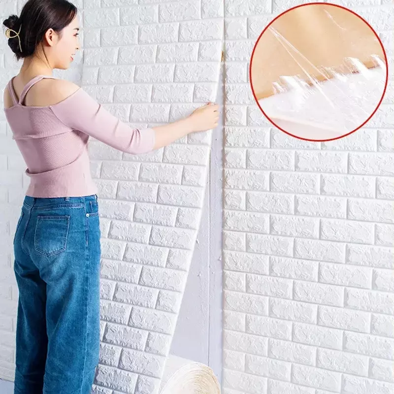 1/3/5/10 M 3D Self-adhesive Wallpaper Stickers 3M Brick Wall Stickers Home Decor Wallpaper for Walls DIY Bedroom Papel De Parede