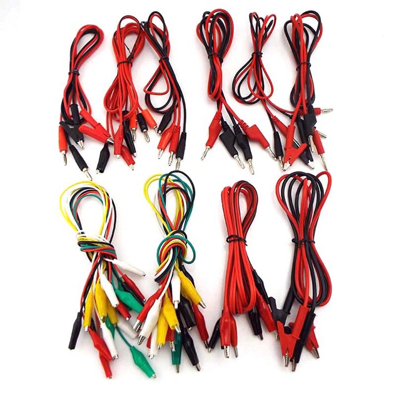 Multi-Type Dual Alligator Clip Alligator Clip to 4mm Banana Connector Oscilloscope Test Probe Cable for DIY Electrical Testing