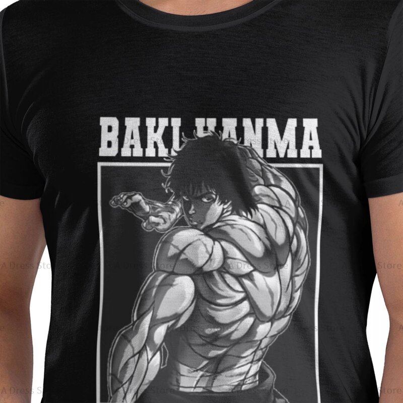 Мужская футболка Baki Hanma The Grappler с круглым вырезом, в стиле ins, футболка большого размера с принтом, футболка с коротким рукавом, круглый подарок
