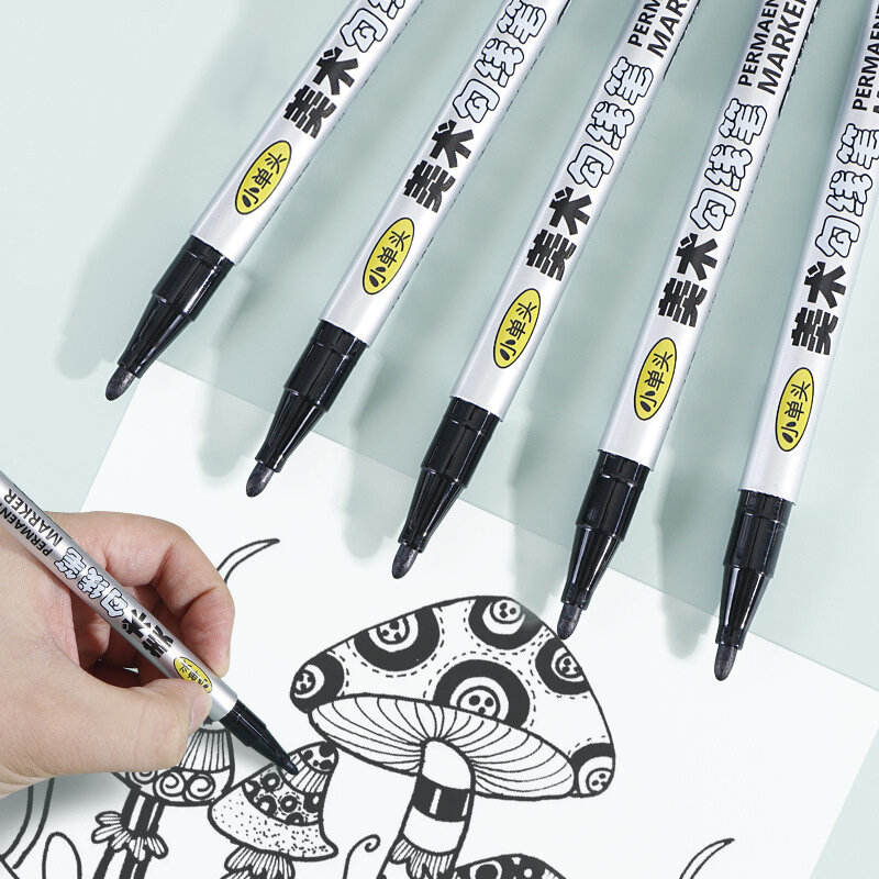 1Pc penna per tracciare l'arte di grande capacità penna per tracciare la pittura a olio per schizzi neri pennarelli per pittura incolore ad asciugatura rapida