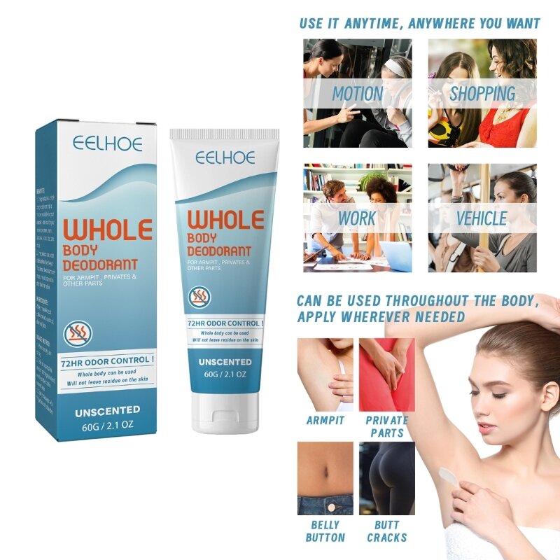 EELHOE Desodorante para axilas Bálsamo desodorante natural de longa duração Creme antitranspirante Entrega direta