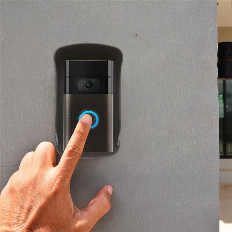 Кольцо с Wi-Fi, проводной дверной звонок для видео, водонепроницаемый, с защитой от дождя, черный пластиковый дверной звонок для улицы, для посещаемости 17x10,5 см