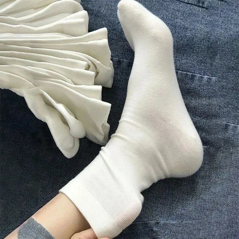 Calcetines sueltos de algodón para mujer, medias finas de punto, de tubo alto, informales, suaves, para primavera e invierno, 1, 3 o 5 pares