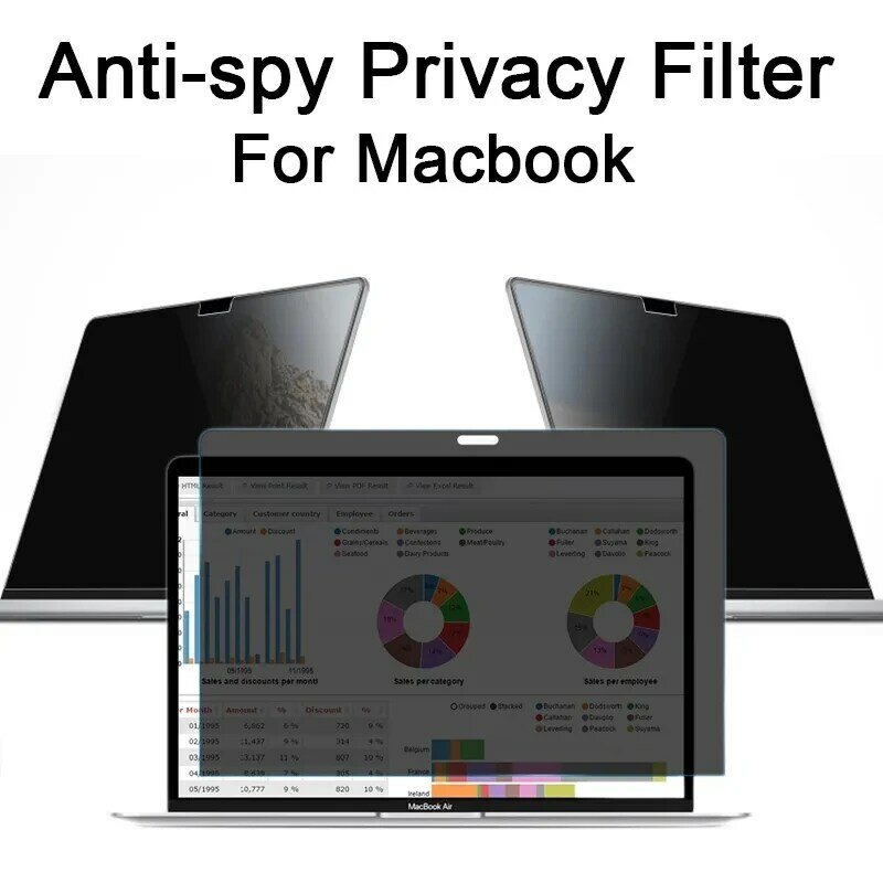 2023 For Macbook M1 M2 Air 13 A2337 A2681 A2442 Pro 14 13 15 16 A2485 Anti-peeping Screen Protector Anti-spy Film Privacy Filter