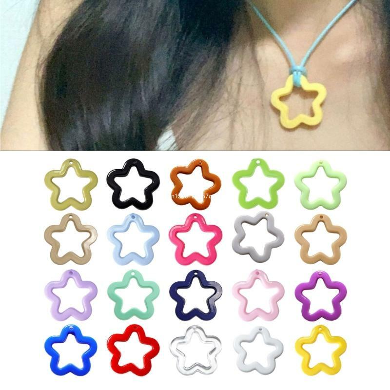 Pendentifs étoiles colorés, collier, Bracelet, boucles d'oreilles, réglage, pour bricolage, livraison directe