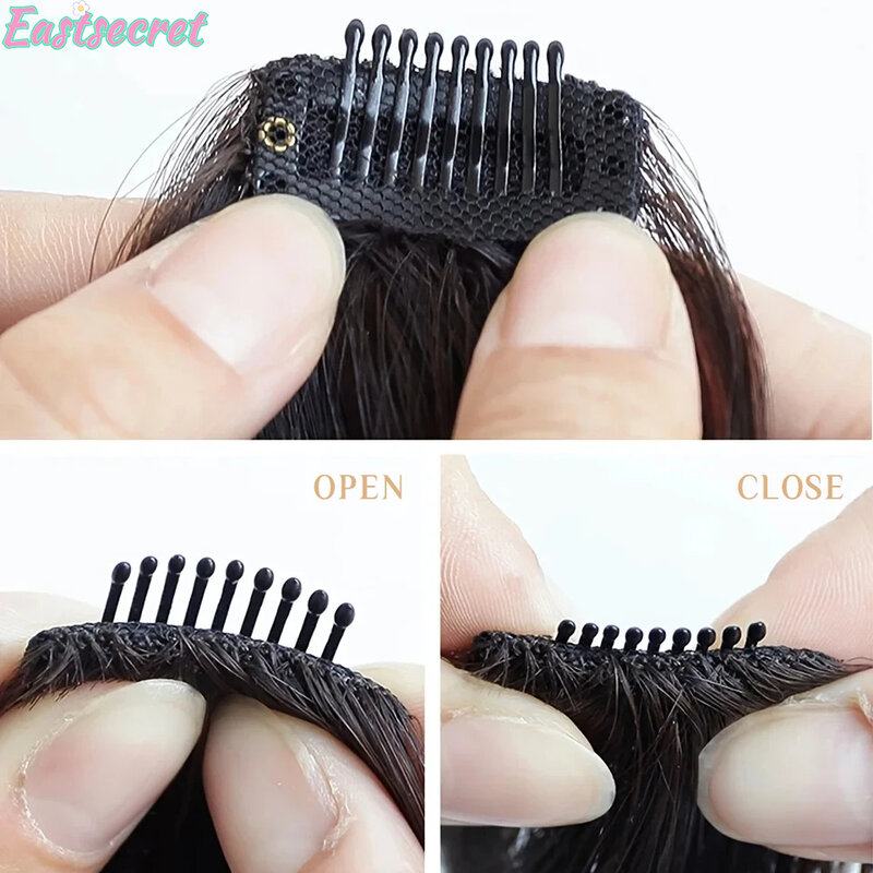 EASTSECRET syntetyczne przypinana grzywka klipsy przednie boczne długie grzywki sztuczne frędzle włosy doczepiane Clip In akcesoria dla kobiet