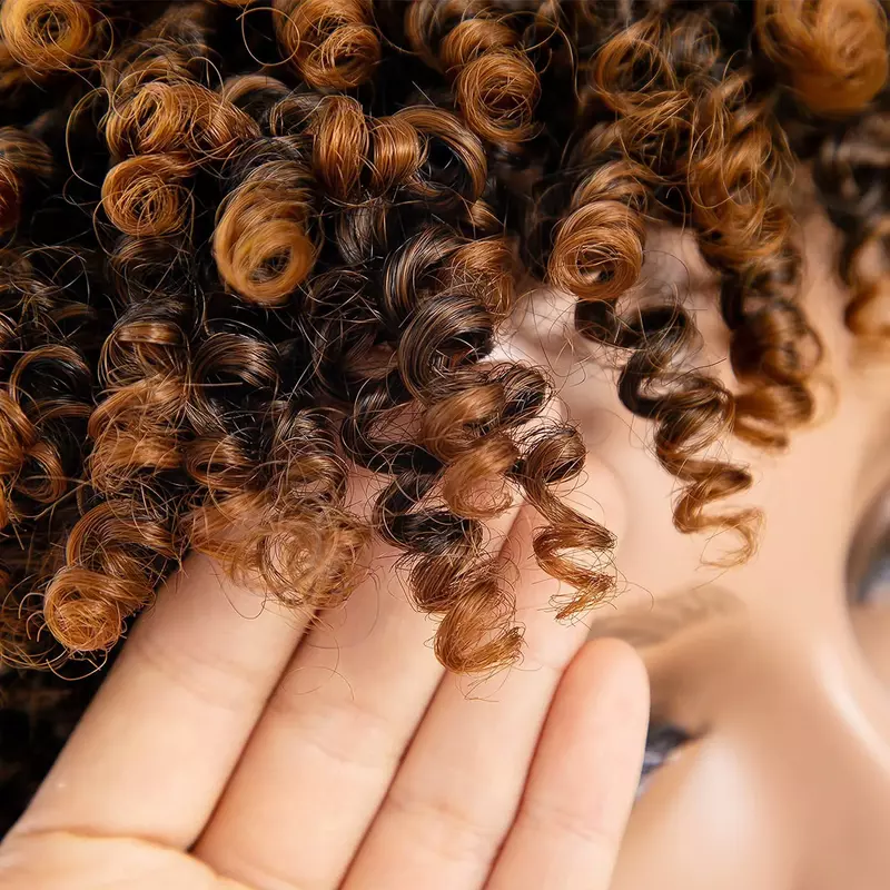 Peruka afro perwersyjne kręcone syntetyczne peruki do włosów dla czarnych kobiet, krótkie peruki z kręconymi włosami z grzywką naturalny cosplay