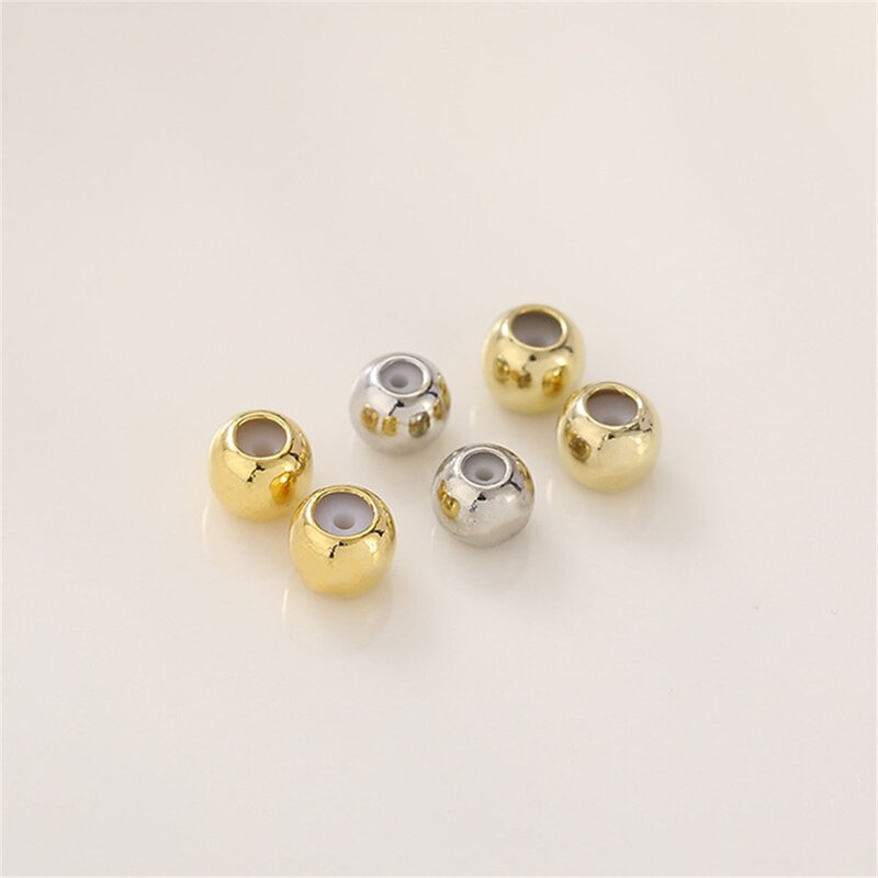 Pack de perles en or 14K 18K avec réglage de positionnement en silicone, accessoires conseillers pour bijoux faits à la main, bracelet et collier à faire soi-même
