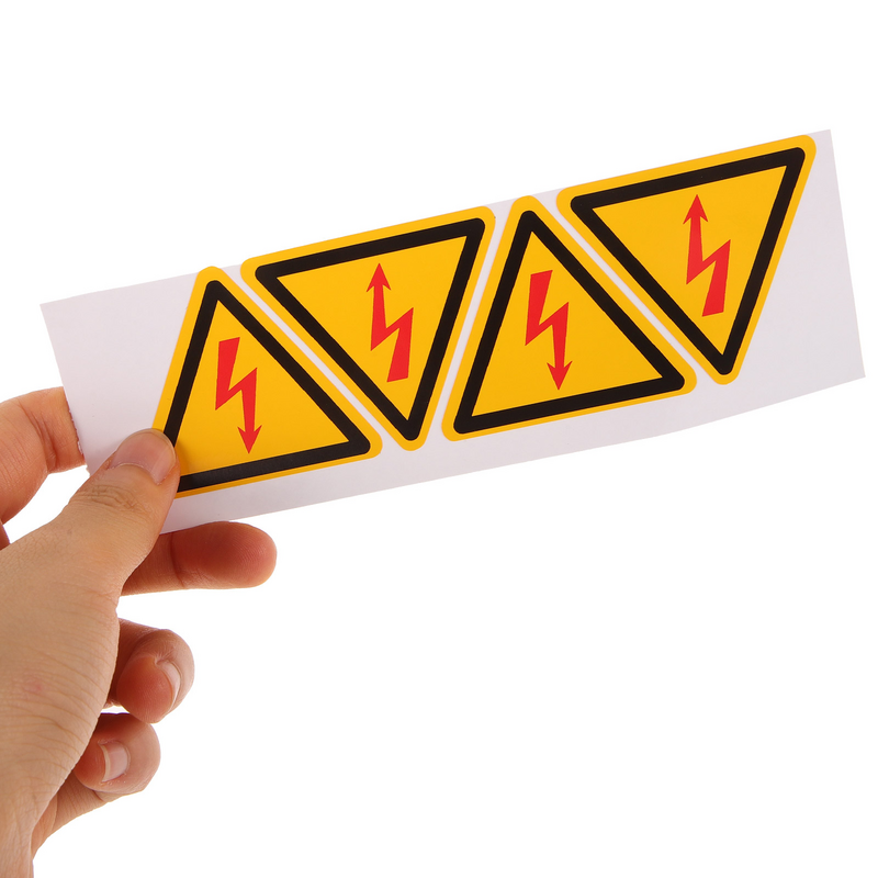 4 Pcs Signs Stickers Electric Shock Warning High Voltage Pressure Panel Labels Electrical