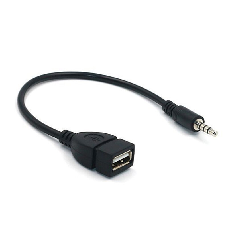 Câble Usb Portable pour lecteur Audio MP3, câble de Conversion Aux, prise en forme de T à tête ronde de 3.5mm pour se connecter au disque U