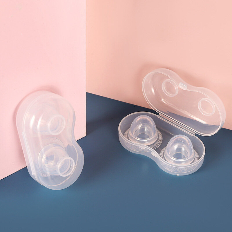 Correcteur de mamelon en Silicone pour maman ou femme, 2 pièces, pour mamelon plat inversé, pour allaitement, avec étui transparent