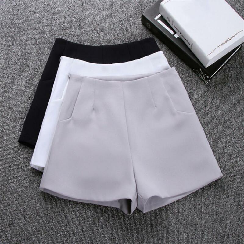 Women Casual Shorts Stylish High Waist A-line Women's Shorts with Side Pockets Zipper Closure for Commute Daily Wear Beach