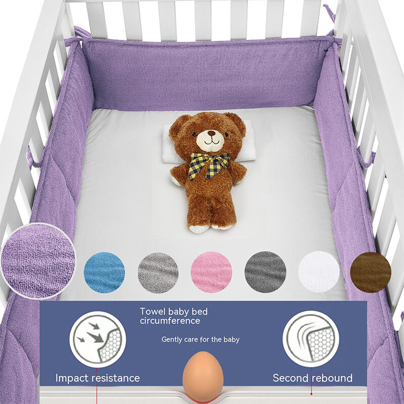4 pçs cama do bebê pára-choques infantil protetor de cabeça berço lados folha macia berço protetor lateral da criança acessórios do quarto cama proteção