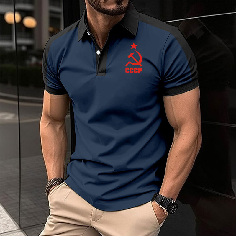 Рубашка-поло мужская хлопковая, модная сорочка для отдыха в деловом стиле, подходит под все цвета, лето 2024