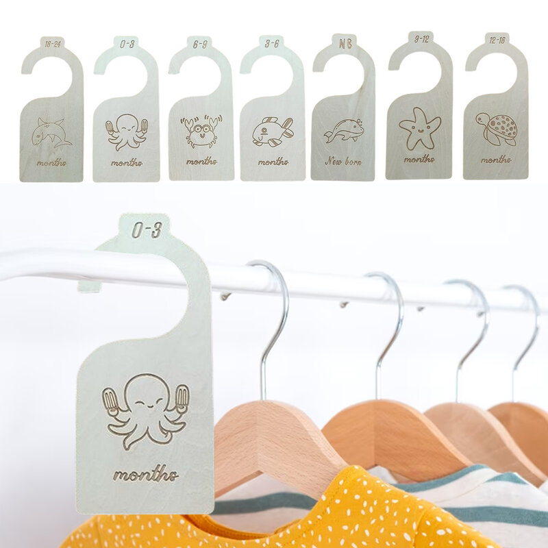 7x Baby Dividers Cloth Organizer Infant Wardrobe Divider for Bedroom