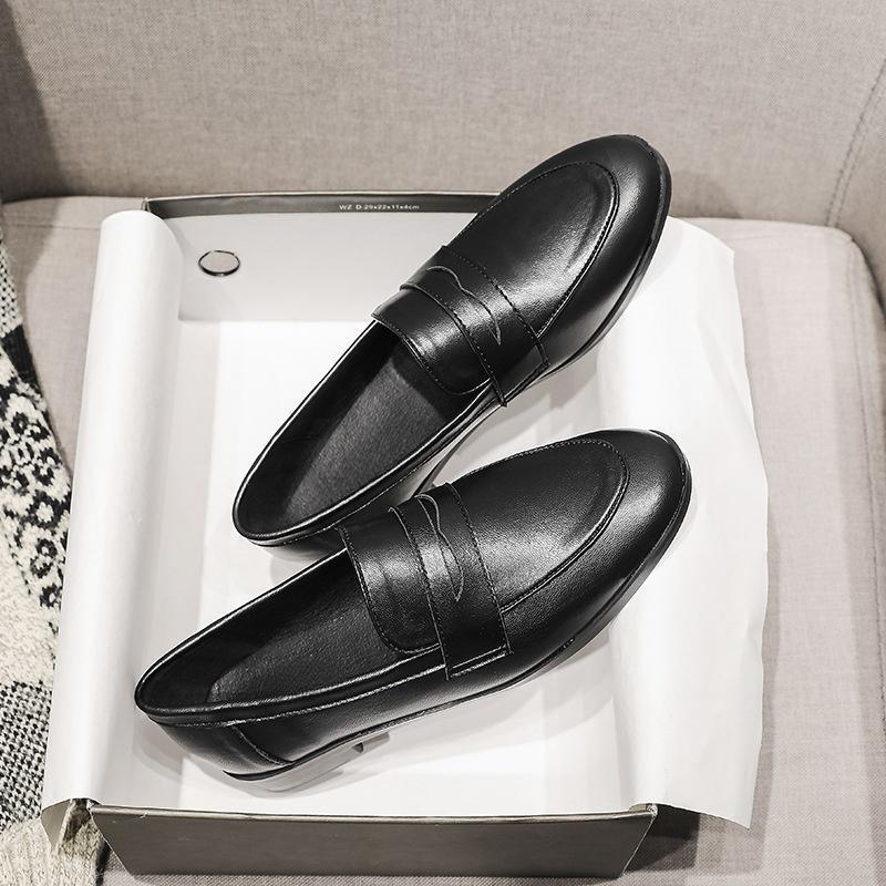 Genuine leather loafers, flat bottomed retro spring/summer new British small leather shoes, versatile women's singles shoes