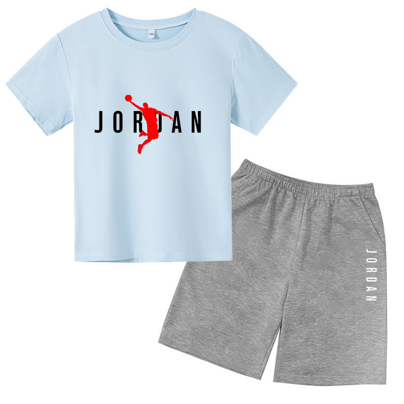Летний костюм для мальчиков и девочек, футболка + штаны, детский модный костюм из 2 предметов, костюм для новорожденных, 2024