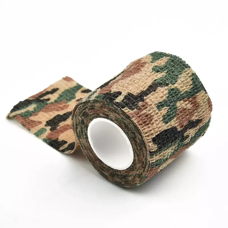 CamSolomon-Ruban en tissu à motif de camouflage, bande invisible, réutilisable, auto-collant, équipement d'extérieur rond, GNE, 5x450cm