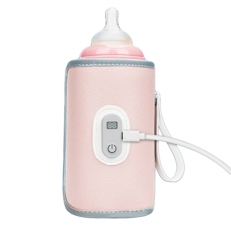 USB 充電哺乳瓶ヒーター加熱スリーブミルクウォーマー 温度調整断熱母乳ウォームバッグ