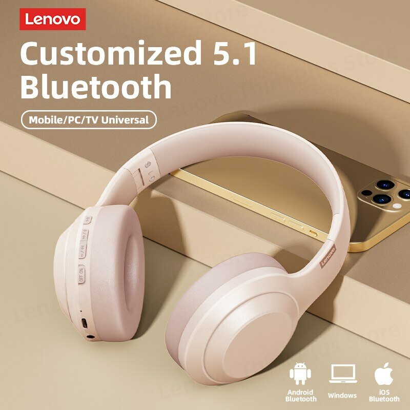 Lenovo Thinkplus TH10 TWS Headphone Stereo Bluetooth, Headset musik dengan Mic untuk ponsel iPhone Sumsamg Android IOS