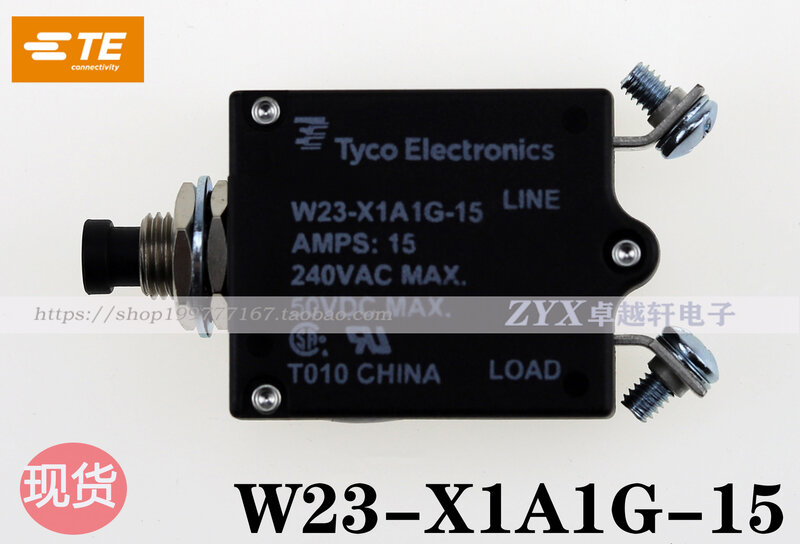 Tyco TE W23-X1A1G-3 5 7.5 10 15 20 25 30 40 50Amp Circuit Breaker Asli W23-X1A1G-5A-7.5A-10A-15A-20A-25A-30A-40A-50A