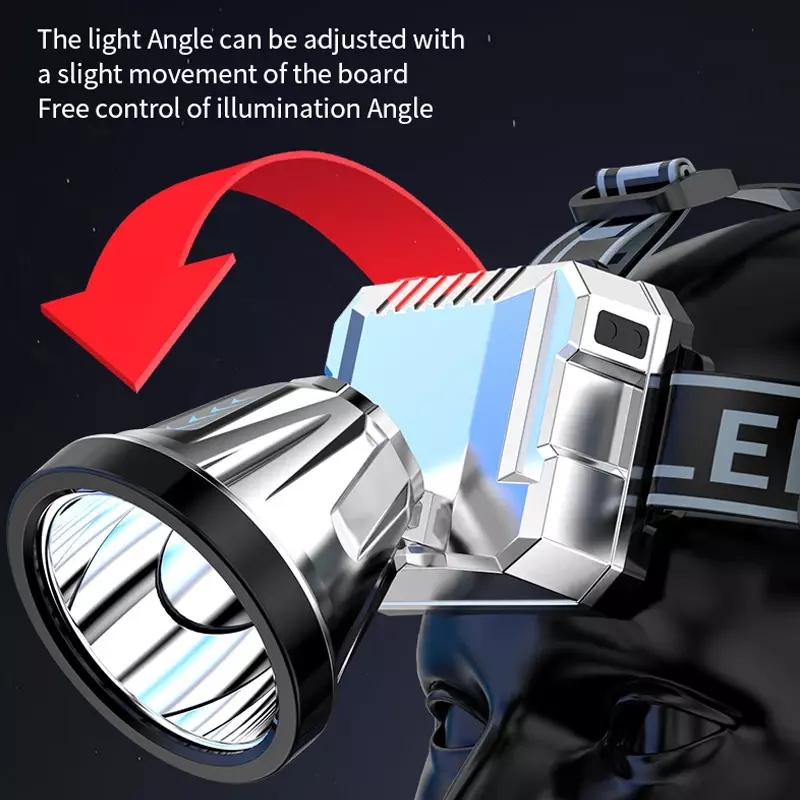 Smart Sensor LED Scheinwerfer Hochleistungs-Camping Stirn lampe wiederauf ladbare super helle Taschenlampe Outdoor Notfall Arbeits scheinwerfer