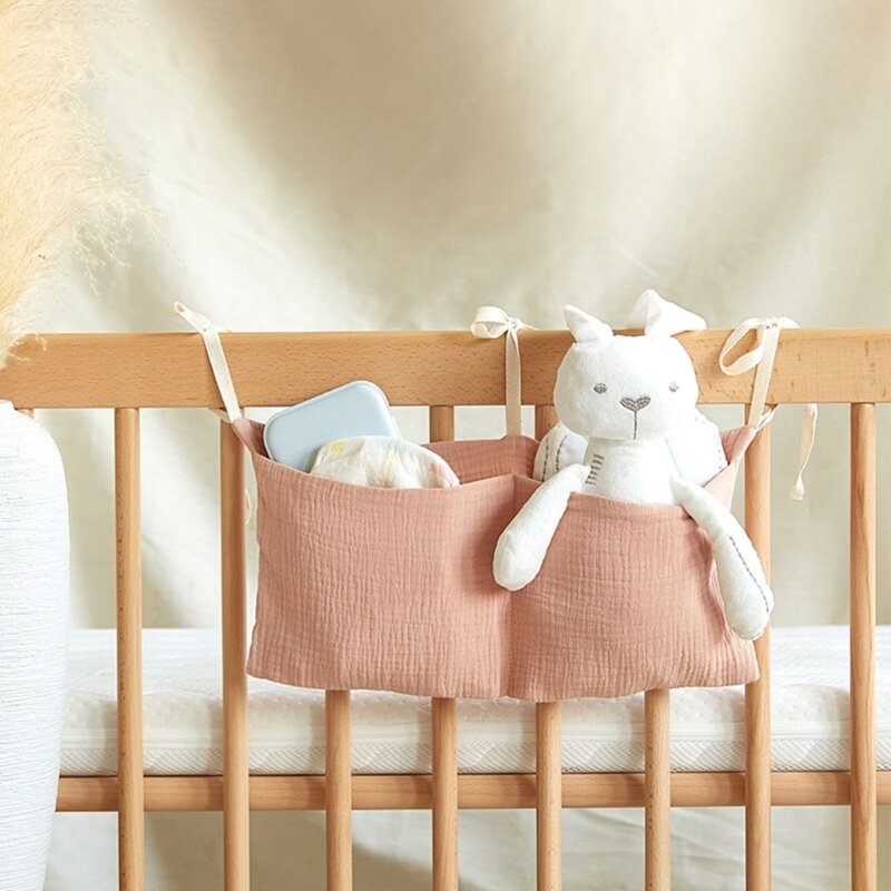 Przenośna torba na nocną wiszącą torbę organizerem Torba na pieluchy dla niemowląt Akcesoria do łóżeczka
