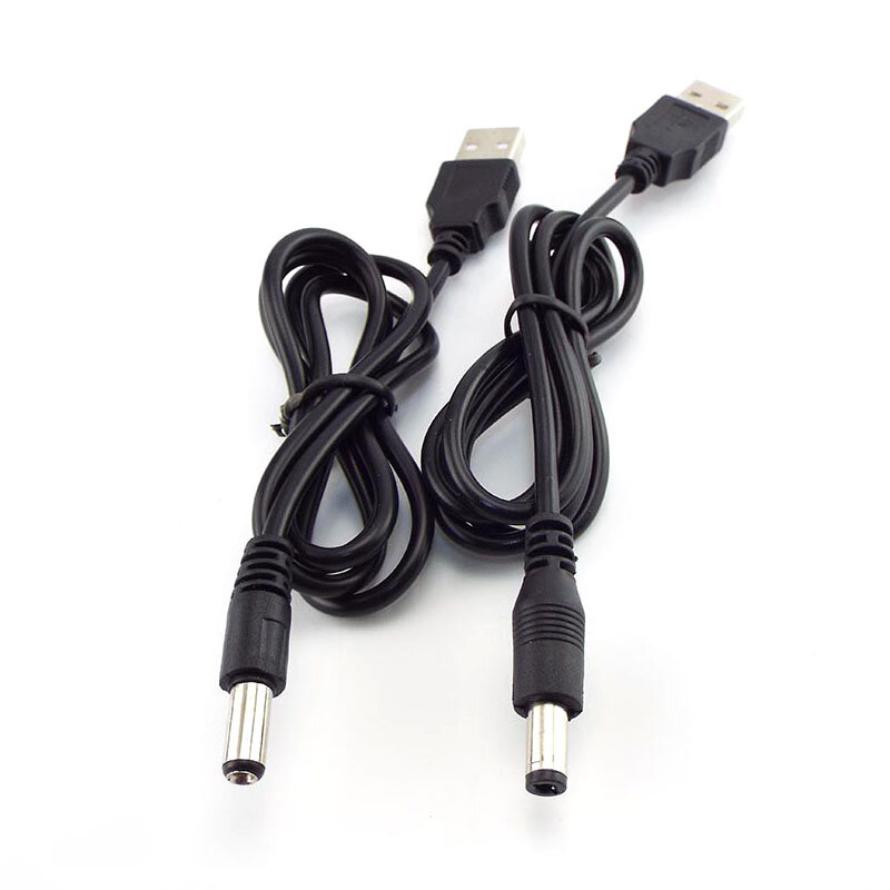 0.8m USB 2.0 tipe A Male ke DC Plug konektor daya untuk perangkat elektronik kecil kabel ekstensi Usb 5.5*2.1mm 5.5*2.5mm Jack