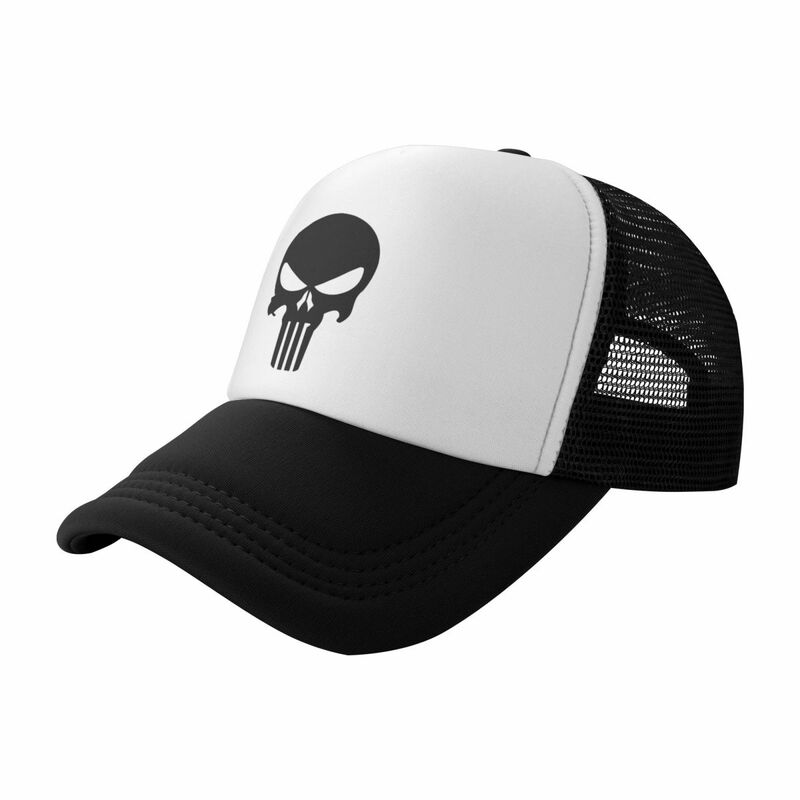 Custom Classic Punisher Skeleton Skull Baseball Cap Women Men Breathable Trucker Hat Performance