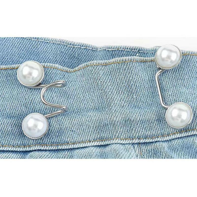 Jeans Button-Pins Nail-Free Adjustable Waist Buckle Extender Pant Waist Tightener Jeans Tighten Waist Adjustment Button For
