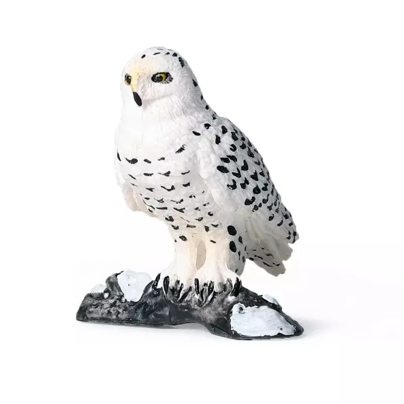 จำลอง Snowy Owl Figurines นกสัตว์นก Action Figure ของเล่น Static นกคอลเลกชันรุ่นของเล่นสำหรับเด็กของขวัญตกแต่ง
