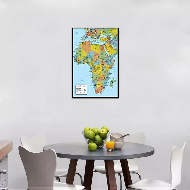 2011 versione 42*59cm The Africa mappa politica stampe Decorative su tela stampe e Poster Home Room Decor materiale scolastico