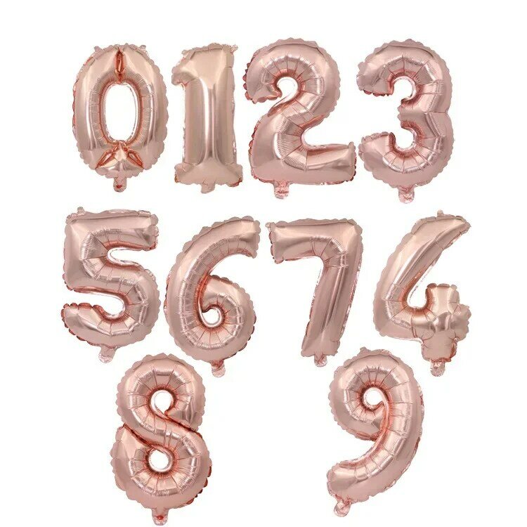 32 Inci Emas Pink Perak Angka Balon Foil Digital 0-9 Balon Helium Dekorasi Pesta Ulang Tahun Balon Udara Perlengkapan Pernikahan