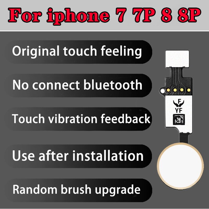 10ชิ้น Home FLEX สำหรับ iPhone 7 8 6S PLUS 5S SE 2020ส่งกลับปุ่มโฮมเมนูสายยืดหยุ่นไม่มี Touch ID อะไหล่โทรศัพท์ซ่อม