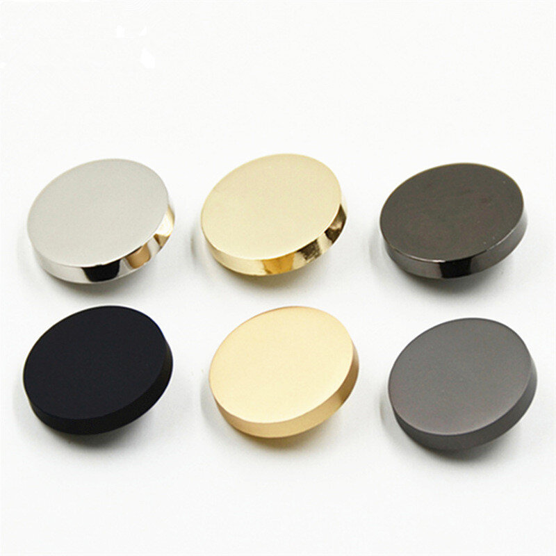10pcs Gold Silver Color Rodada Botões Liga Shank Botão Para Jaqueta Blusão Botão Fastener Chapeamento de Metal Snap Costura Abastecimento