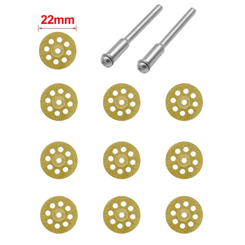 10 pçs diamante corte de roda viu lâminas discos de vidro cerâmica haste conexão para dremel broca ajuste ferramenta giratória