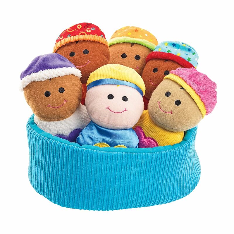 6 bambole sensoriali, 7.25 pollici per 4.25 pollici, perfette per neonati e bambini tessuto tattile e suoni per giochi sensoriali